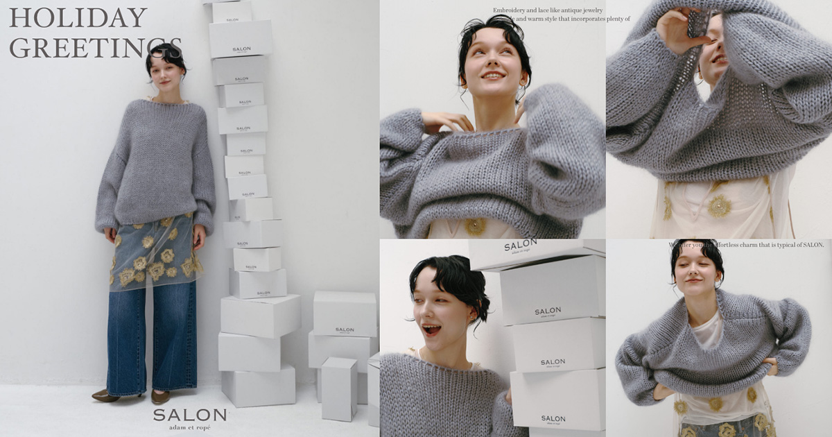 SALON adam et rope&#39; - SALON adam et rope&#39; フラワープリントチュニック ボタニカル HOLIDAY GREETINGS | SALON adam et rope'